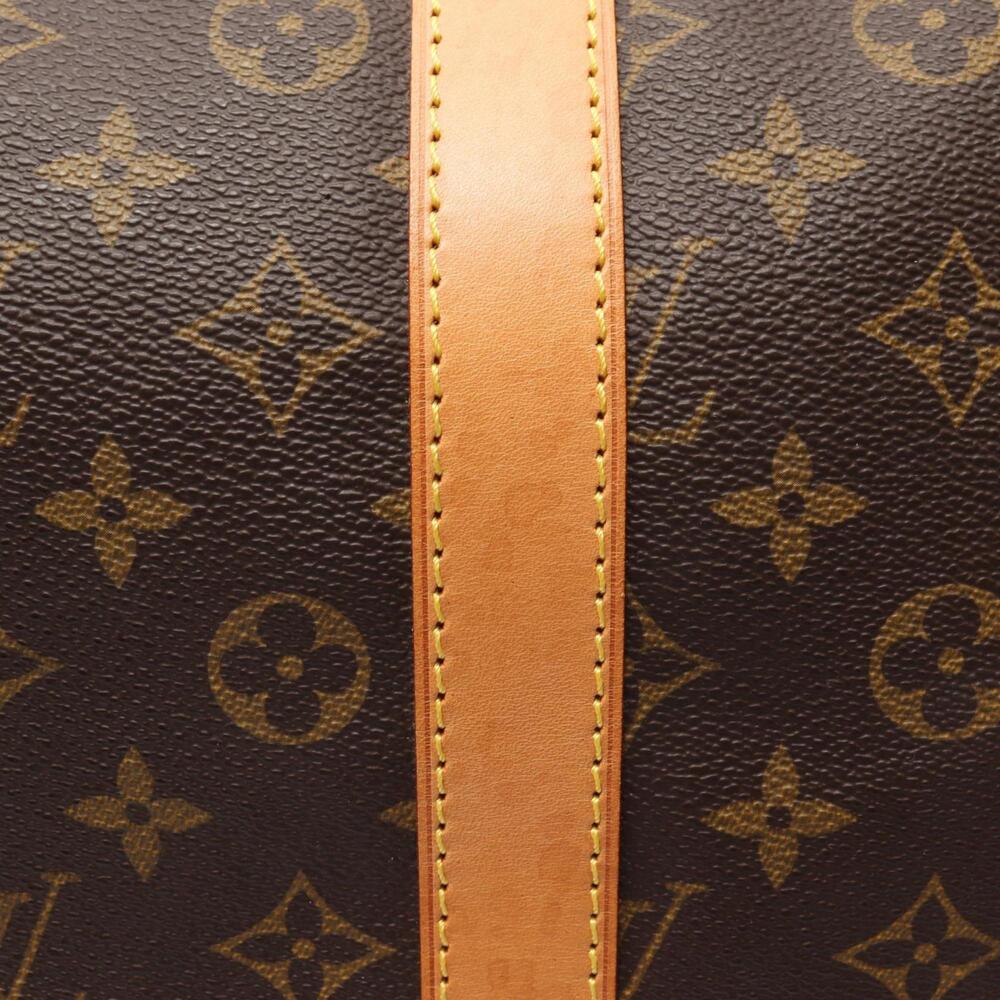 LOUIS VUITTON Authentic Brown Monogram Leather Keepall 55 Boston Bag - Picture 8 of 13